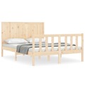 Estrutura de Cama com Cabeceira 140x190 cm Madeira Maciça