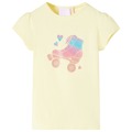 T-shirt de Criança com Estampa de Patins Amarelo-suave 116