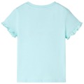 T-shirt de Manga Curta para Criança Azul Ciano 116