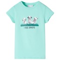 T-shirt Infantil com Estampa de Cães Menta-claro 104