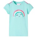 T-shirt Infantil com Estampa de Arco-íris Menta-claro 140