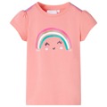 T-shirt Infantil com Estampa de Arco-íris Coral-claro 104