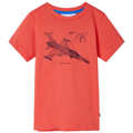 T-shirt para Criança com Estampa de Caça a Jato Vermelho-claro 128