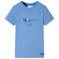 T-shirt para Criança com Estampa de Dinossauro Azul-médio 140