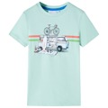 T-shirt para Criança com Estampa de Autocarro Menta-claro 104