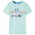 T-shirt para Criança com Estampa de Autocarro Menta-claro 128