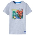 T-shirt para Criança com Estampa de Dinossauro Cinzento 92