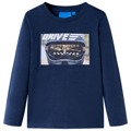 T-shirt Manga Comprida Criança C/ Capacete Azul-marinho Mesclado 104