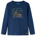 T-shirt Manga Comprida P/ Criança C/ Estampa de Jipe Azul-marinho 104