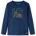 T-shirt Manga Comprida P/ Criança C/ Estampa de Jipe Azul-marinho 128