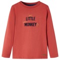 T-shirt Manga Comprida P/ Criança Little Monkey Vermelho Queimado 128