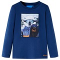 T-shirt Manga Comprida P/ Criança C/ Estampa de Urso Azul-ganga 116