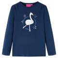 T-shirt Manga Comprida P/ Criança C/ Estampa de Cisne Azul-marinho 92