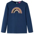 T-shirt Manga Comprida P/ Criança C/ Estampa Arco-íris Azul-marinho 92