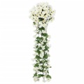 Grinaldas de Flores Artificiais 3 pcs 85 cm Branco