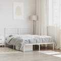 Estrutura de Cama com Cabeceira 140x200 cm Metal Branco