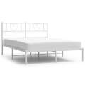 Estrutura de Cama com Cabeceira 135x190 cm Metal Branco