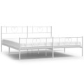 Estrutura de Cama com Cabeceira e Pés 193x203 cm Metal Branco