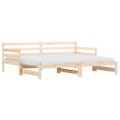 Sofá-cama com Gavetão 80x200 cm Madeira de Pinho Maciça