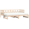 Sofá-cama com Gavetão 90x190 cm Madeira de Pinho Maciça