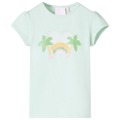T-shirt Infantil com Estampa de Arco-íris e Palmeira Menta-claro 140