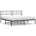 Estrutura de Cama com Cabeceira 183x213 cm Metal Preto