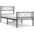 Estrutura de Cama com Cabeceira e Pés 100x200 cm Metal Preto