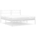 Estrutura de Cama com Cabeceira 160x200 cm Metal Branco