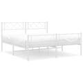 Estrutura de Cama com Cabeceira e Pés 135x190 cm Metal Branco