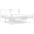 Estrutura de Cama com Cabeceira e Pés 140x190 cm Metal Branco