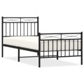 Estrutura de Cama com Cabeceira e Pés 90x190 cm Metal Preto