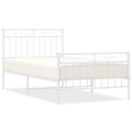 Estrutura de Cama com Cabeceira e Pés 100x190 cm Metal Branco