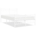 Estrutura de Cama com Cabeceira e Pés 120x190 cm Metal Branco