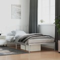 Estrutura de Cama em Metal com Cabeceira 107x203 cm Branco