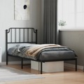 Estrutura de Cama com Cabeceira 90x190 cm Metal Preto