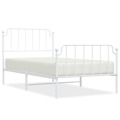 Estrutura de Cama com Cabeceira e Pés 100x200 cm Metal Branco