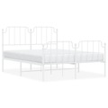 Estrutura de Cama com Cabeceira e Pés 150x200 cm Metal Branco