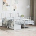 Estrutura de Cama com Cabeceira e Pés 150x200 cm Metal Branco