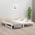 Sofá-cama com Gavetão 90x190 cm Madeira de Pinho Maciça