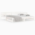 Sofá-cama com Gavetão 80x200 cm Madeira de Pinho Maciça Branco