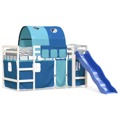 Cama Alta para Criança com Túnel 90x190 cm Pinho Maciço Azul