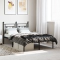 Estrutura de Cama com Cabeceira 120x190 cm Metal Preto