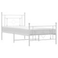 Estrutura de Cama com Cabeceira e Pés 90x190 cm Metal Branco