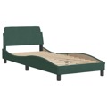 Estrutura de Cama C/ Cabeceira 80x200 cm Veludo Verde-escuro