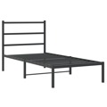 Estrutura de Cama com Cabeceira 90x190 cm Metal Preto