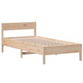 Estrutura de Cama com Cabeceira 90x190 cm Pinho Maciço