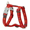 Arnês para Cães Red Dingo Style Vermelho Pegada Animal 25-39 cm