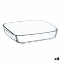 Recipiente de Cozinha ô Cuisine Quadrado 25 X 22 X 5 cm Transparente Vidro (6 Unidades)