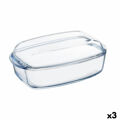 Recipiente de Cozinha Pyrex Classic com Tampa 4,5 L 38 X 22 X 11 cm Transparente Vidro (3 Unidades)