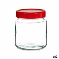 Bote Vermelho Transparente Vidro Polipropileno (1 L) (12 Unidades)